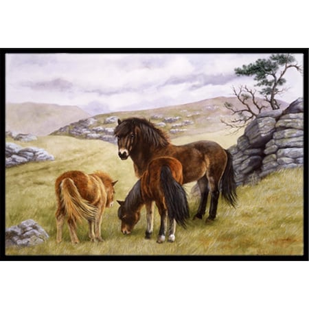 Carolines Treasures Horses in the Meadow Indoor or Outdoor Mat- 18 x 27 BDBA0189MAT